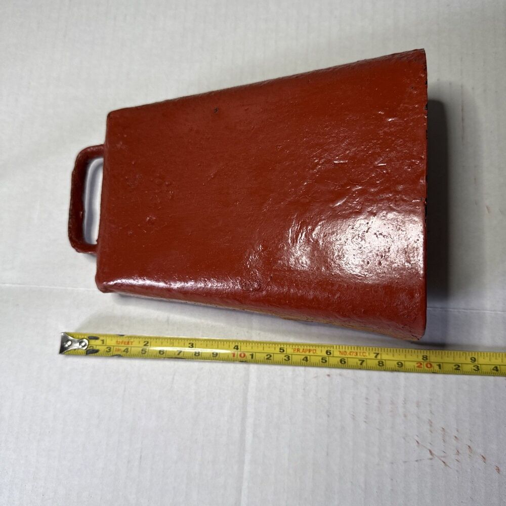Antique 1800s Hand Forged Folded Riveted 7.5” X 5.5” Rustic Cow Bell Heavy